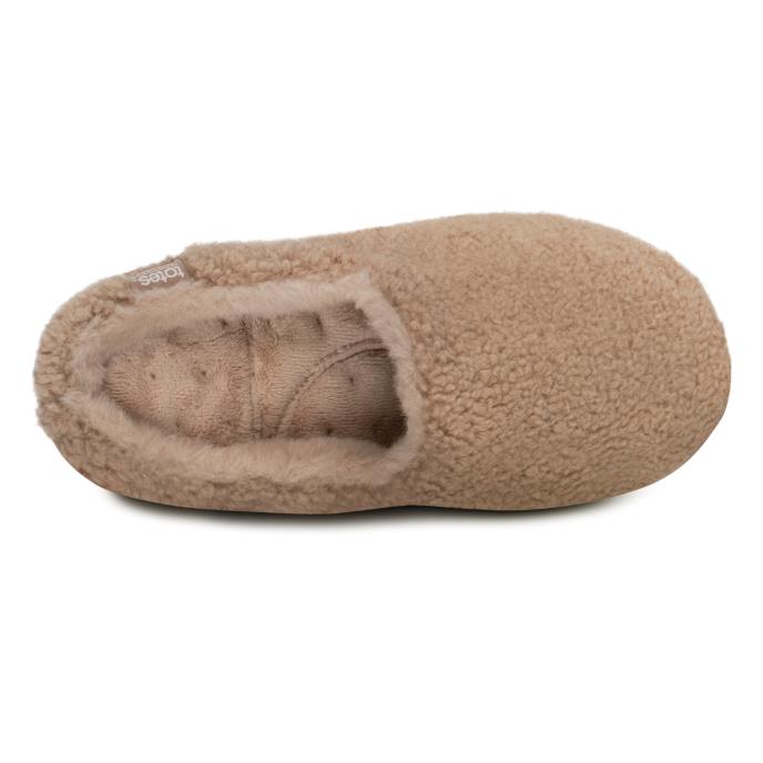 Isotoner® Ladies Curly Fur Mule Natural Extra Image 4